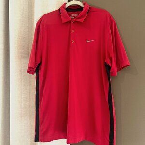 Men's Nike Golf Performance Black & Red Polo Dri-fit, Size Large